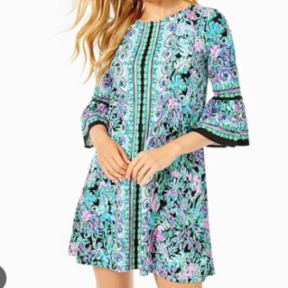 Lilly Pulitzer Ophelia Print Tunic Dress in Onyx Lets Get Wild - Picture 1 of 4